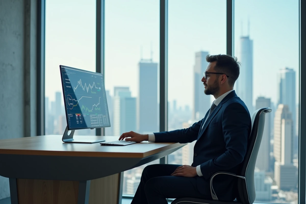 Entrepreneur utilisant une interface de réalité augmentée